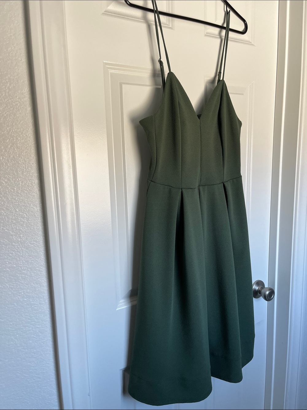 Modcloth Olive Green Strapless Fit-and-Flare Dress